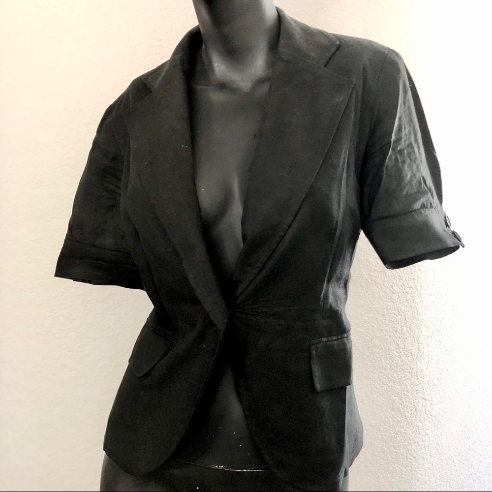 NY&Co Short Sleeve Linen Blazer